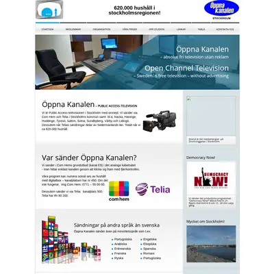 ÖPPNA KANALEN STOCKHOLM startsida 2013