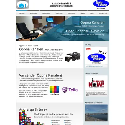 ÖPPNA KANALEN STOCKHOLM startsida 2016