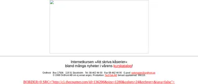 OM, Ordfront magasin startsida 1999
