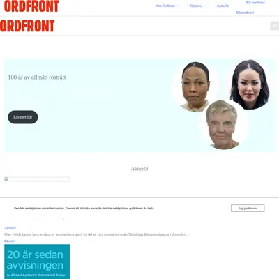 OM, Ordfront magasin startsida 2022