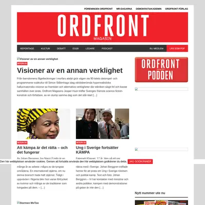 https://ordfrontmagasin.se startsida 2018