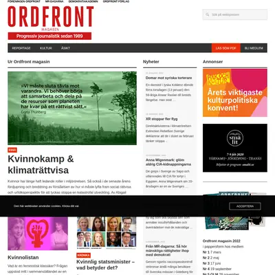https://ordfrontmagasin.se startsida 2022