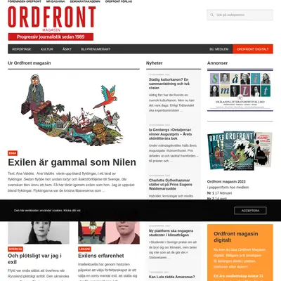https://ordfrontmagasin.se startsida 2023
