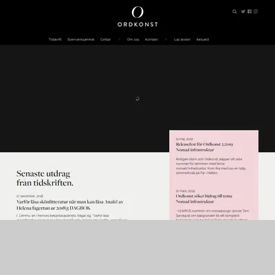 ORDKONST startsida 2020