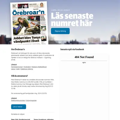 Örebroarn startsida 2016