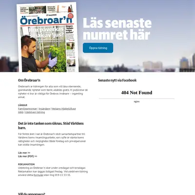 Örebroarn startsida 2020