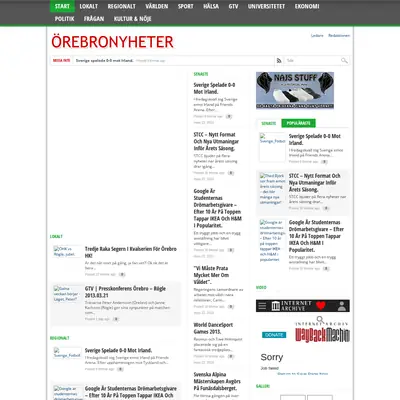 Örebronyheter startsida 2013