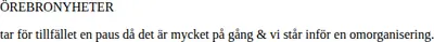 Örebronyheter startsida 2014