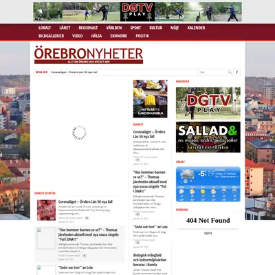 Örebronyheter startsida 2021