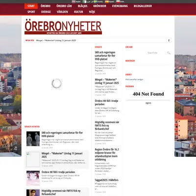 Örebronyheter startsida 2025