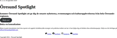 Öresund Spotlight startsida 2024