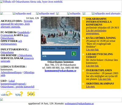 Mera Oskarshamn startsida 2003