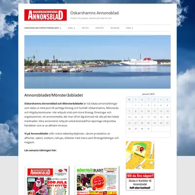 OSKARSHAMNS ANNONSBLAD startsida 2019