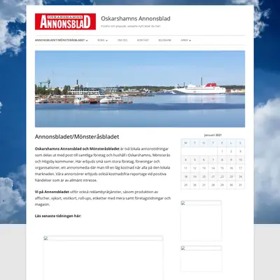 OSKARSHAMNS ANNONSBLAD startsida 2021