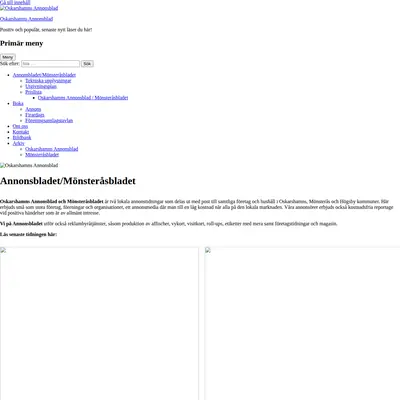 OSKARSHAMNS ANNONSBLAD startsida 2023