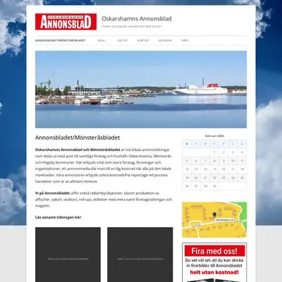 OSKARSHAMNS ANNONSBLAD startsida 2024