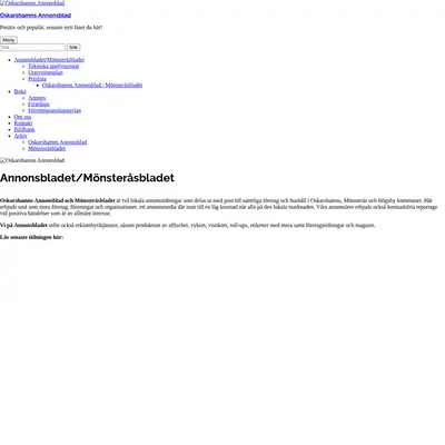OSKARSHAMNS ANNONSBLAD startsida 2025