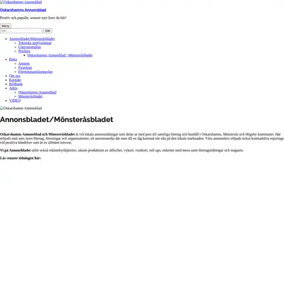 OSKARSHAMNS ANNONSBLAD startsida 2026