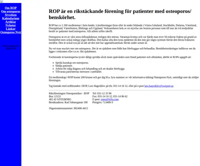OsteoporosNytt startsida 2003