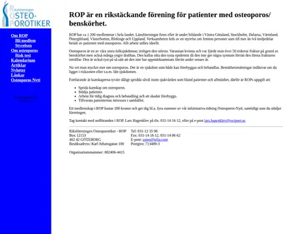 OsteoporosNytt startsida 2004