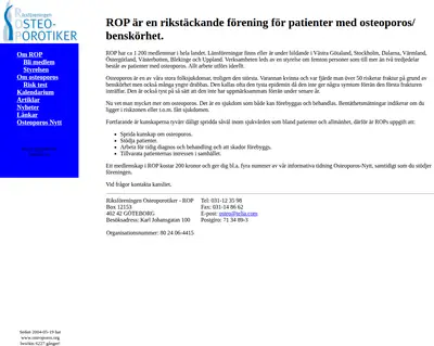 OsteoporosNytt startsida 2006