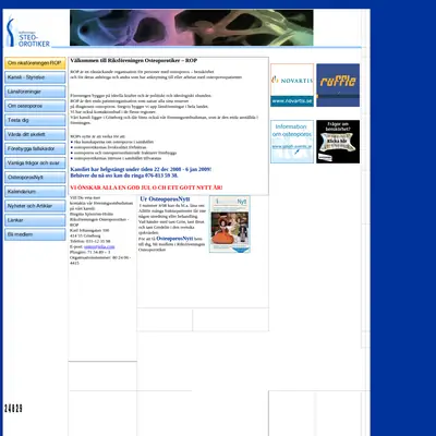 OsteoporosNytt startsida 2009