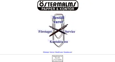 Papper & Kontor startsida 2001