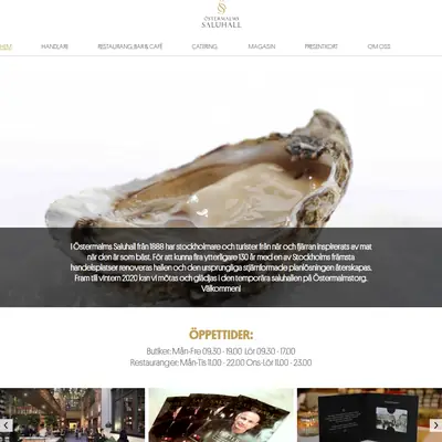Östermalms Saluhall Magasin startsida 2019
