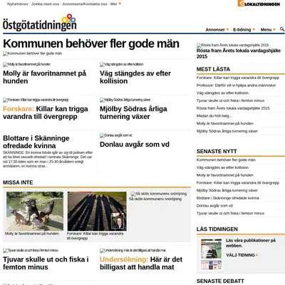 Östgötatidningen Mjölby startsida 2016