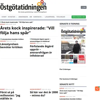 Östgötatidningen Mjölby startsida 2025