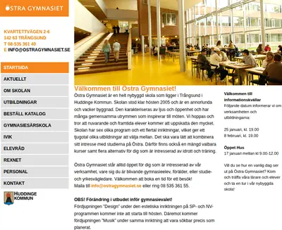 ostragymnasiet.se startsida 2006