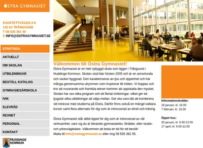 ostragymnasiet.se startsida 2007