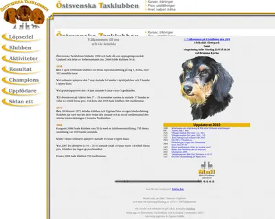 ostsvtaxar.se startsida 2010