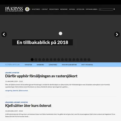 PÅ KRYSS startsida 2019