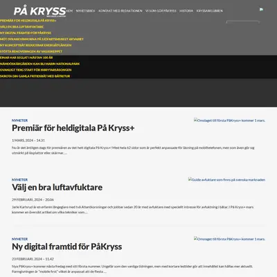 PÅ KRYSS startsida 2024
