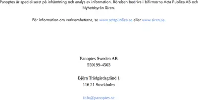 www.panoptes.se startsida 2022
