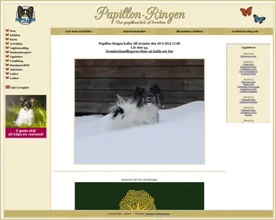 Papillon Posten startsida 2024