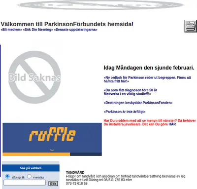 Parkinsonjournalen startsida 2005