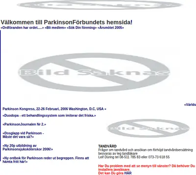 Parkinsonjournalen startsida 2006