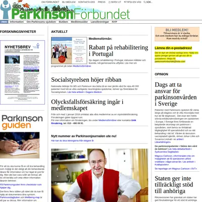 Parkinsonjournalen startsida 2016