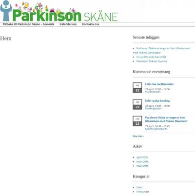Aktuellt Parkinson Skåne startsida 2016