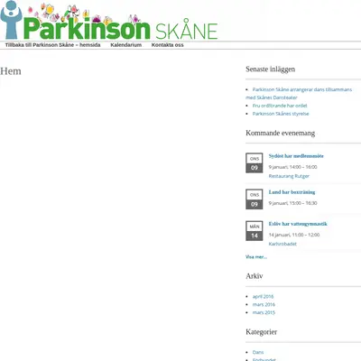 Aktuellt Parkinson Skåne startsida 2019