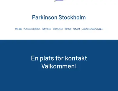 Parkinson Stockholm länsinfo. startsida 2022