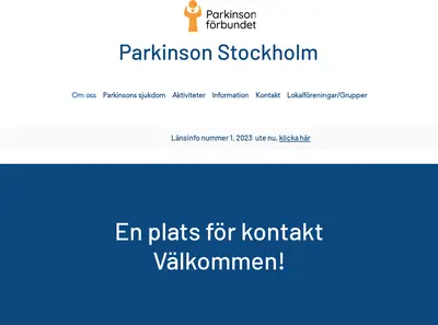 Parkinson Stockholm länsinfo. startsida 2023