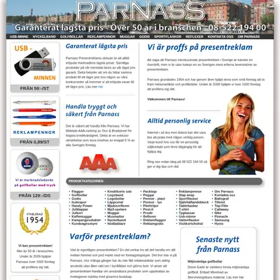 PARNASS startsida 2010