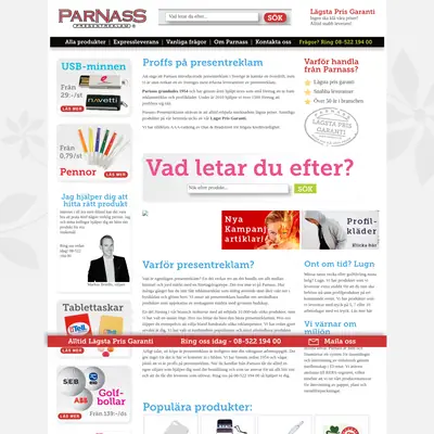 PARNASS startsida 2012
