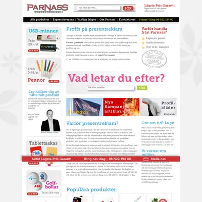 PARNASS startsida 2014
