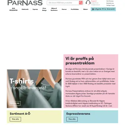 PARNASS startsida 2021