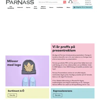 PARNASS startsida 2023