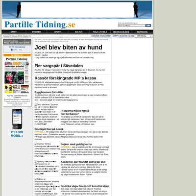 Partille Tidning startsida 2013